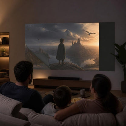 Tela de projecao em uso no home cinema
