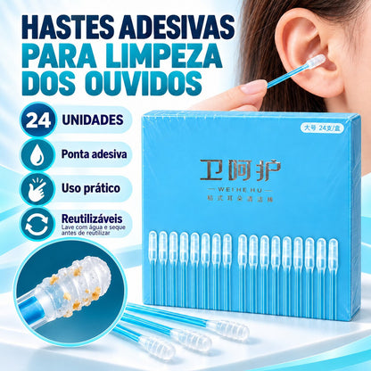 Hastes Adesivas Ouvido Clean Pro 24 unidades